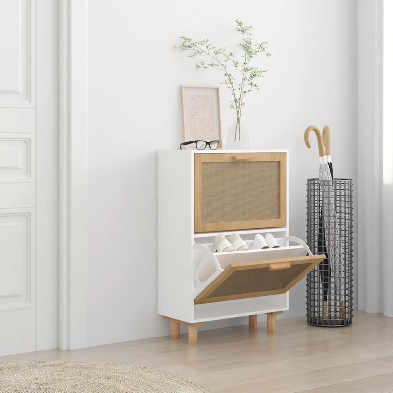 Flip Down Shoe Storage, White
