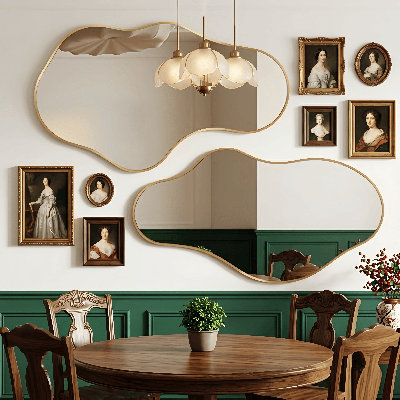 Ensemble de miroirs muraux asymétriques irréguliers