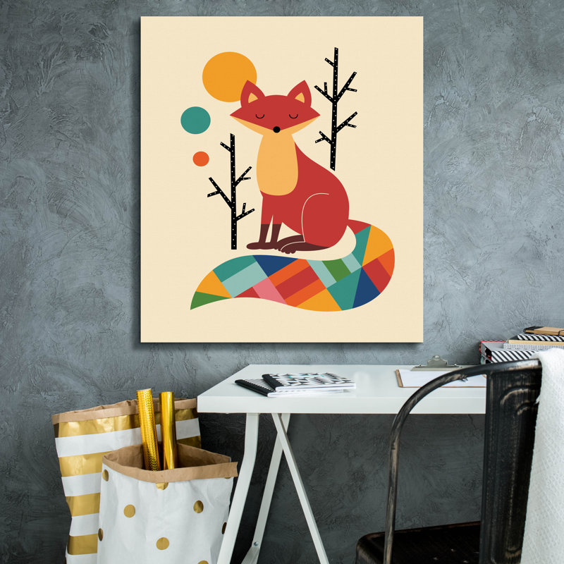 «Rainbow Fox» par Andy Westface, H 30 po x l 26 po x P 1,5 po
