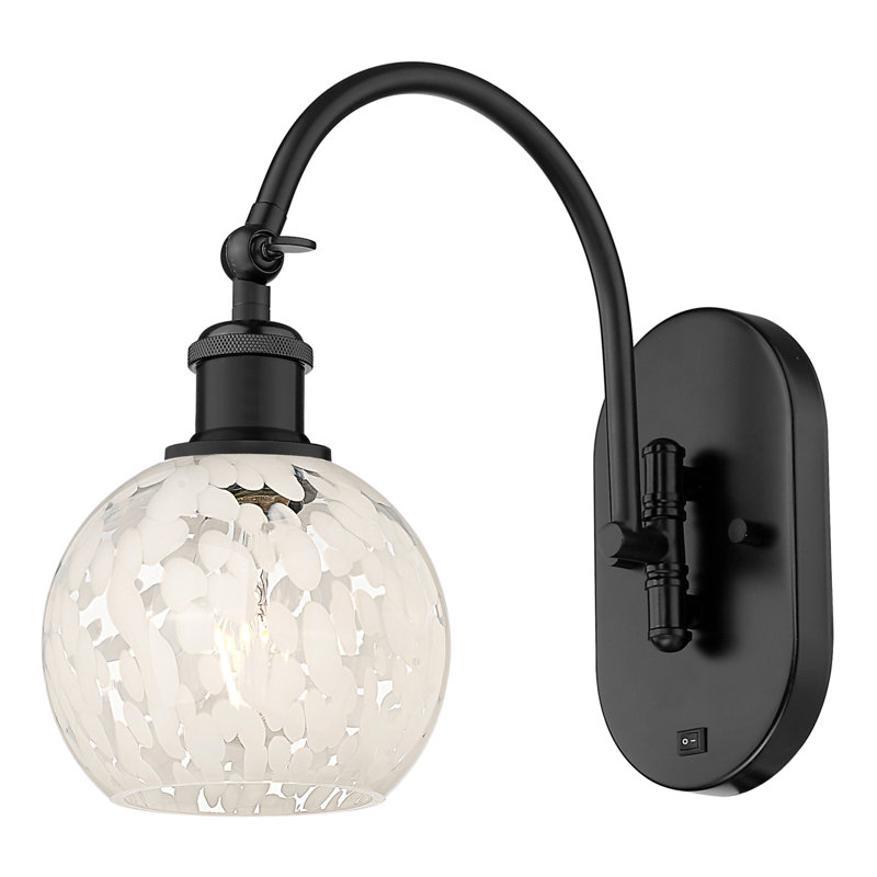 Applique murale en acier Benafield, Noir mat, H 11,5 po x l 6 po x P 12,5 po