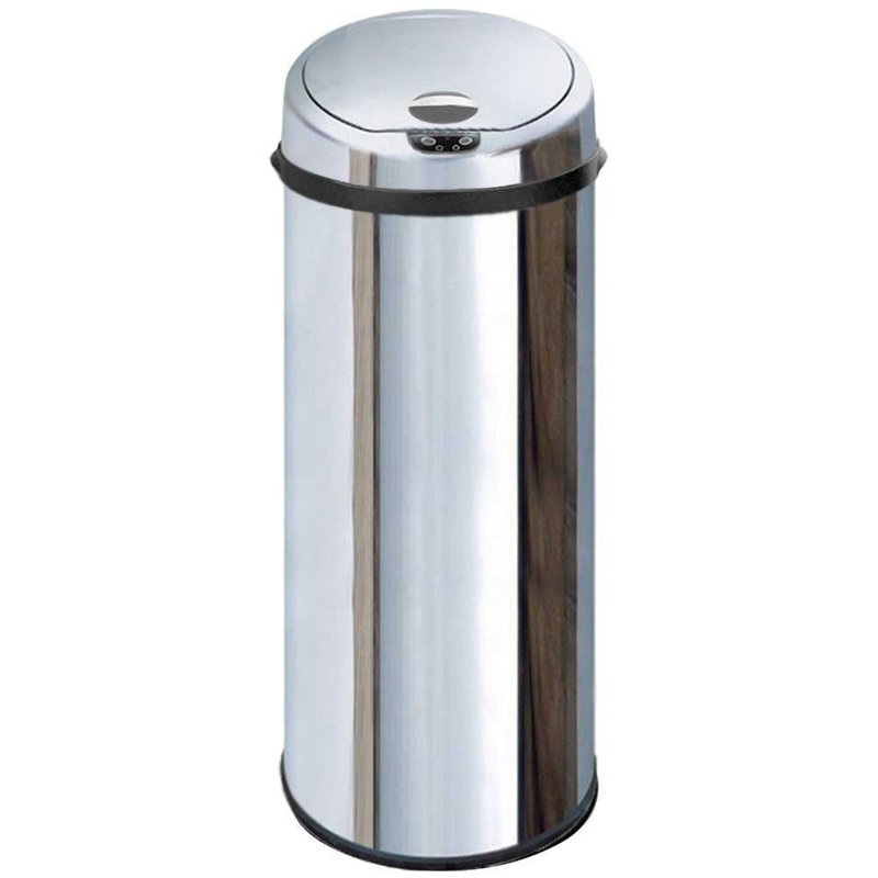 Ladson Steel Motion Sensor Kitchen Trash Can, Chrome, 50L