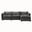 Canapé modulaire surdimensionné en chenille de 112 po avec repose-pieds mobile Chenille-662611505