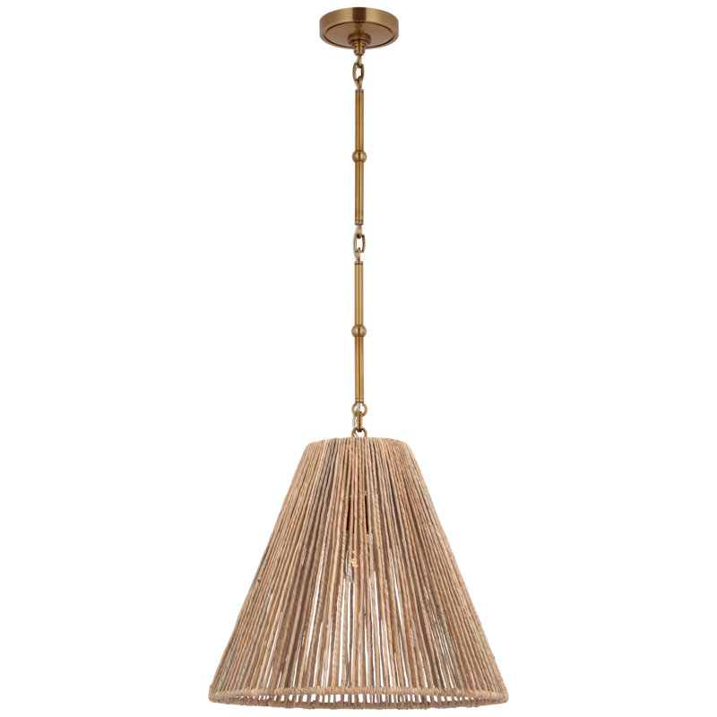 Goodman Pendant by Thomas O'Brien, Hand Rubbed Antique Brass, 15.5" H x 18" W x 18" D