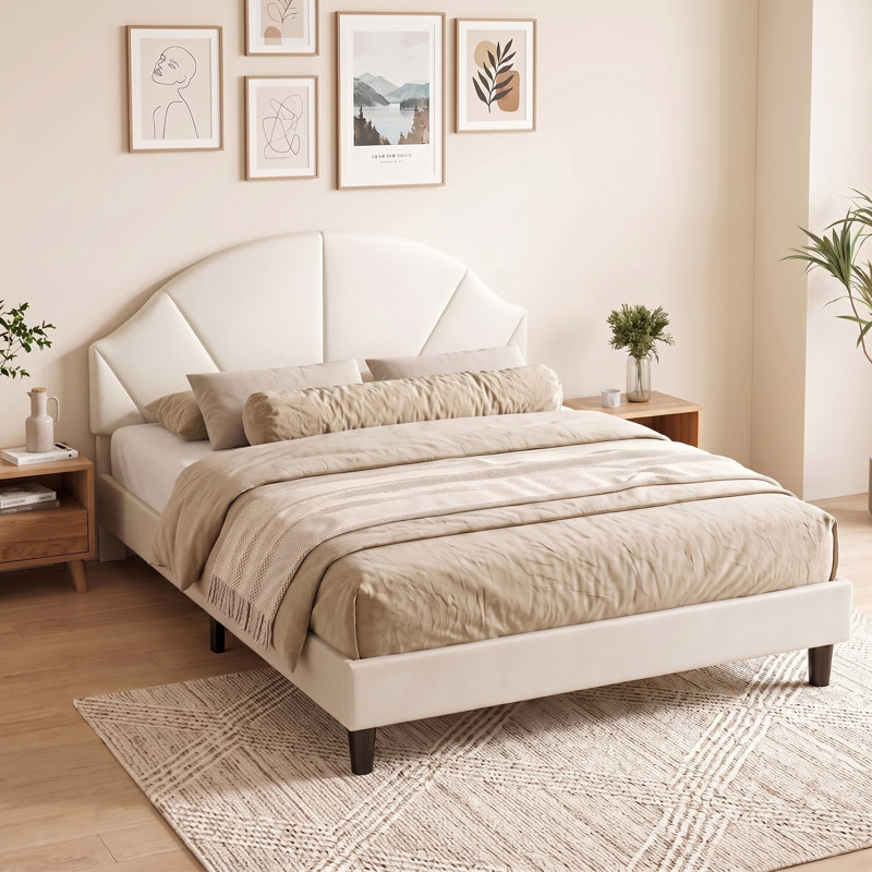 Bed, 150 x 200cm, Beige