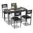 5-Piece Dining Table Set for 4 with Upholstered Chairs, Space-Saving Kitchen Set with Spiral Legs-923468250-923468253