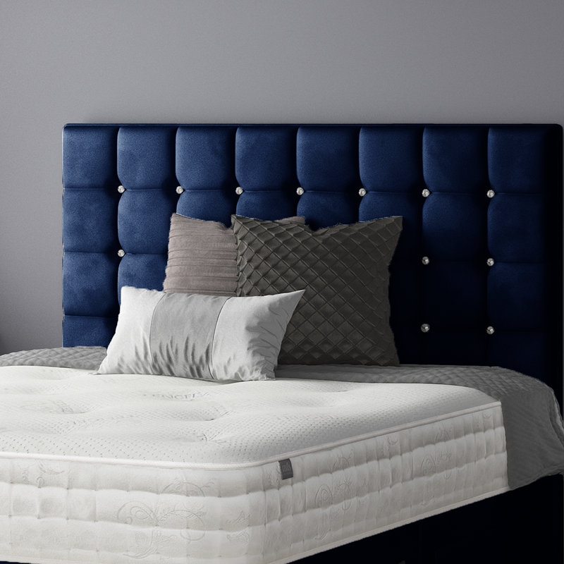 Rochester Upholstered Velvet Headboard, Super King (6'), Royal Blue