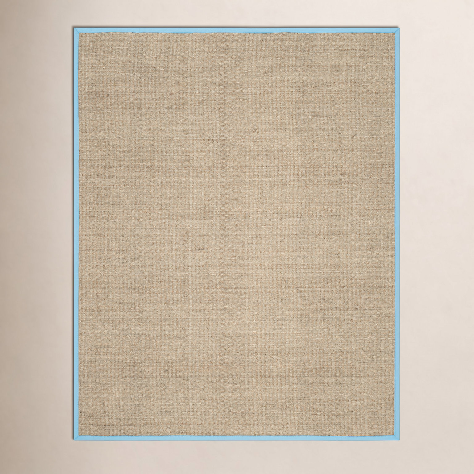 Natural Turquoise Bamboo Seagrass Rug, Rectangle 5' x 8'
