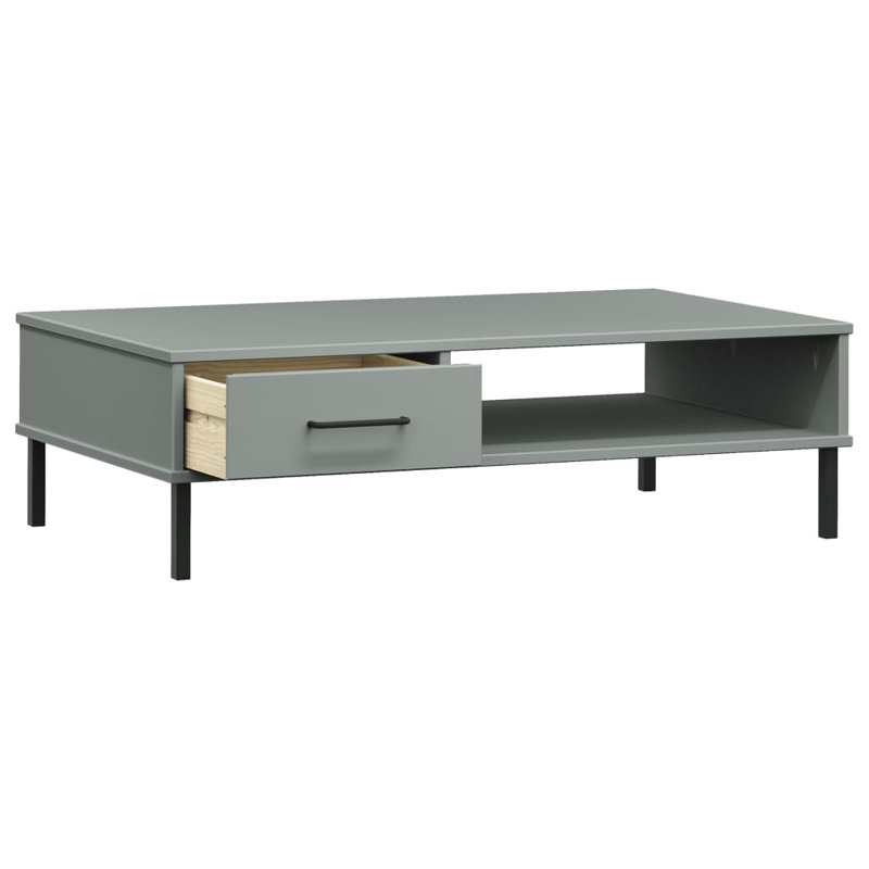 Table basse simple avec rangement Mikylee, Gris