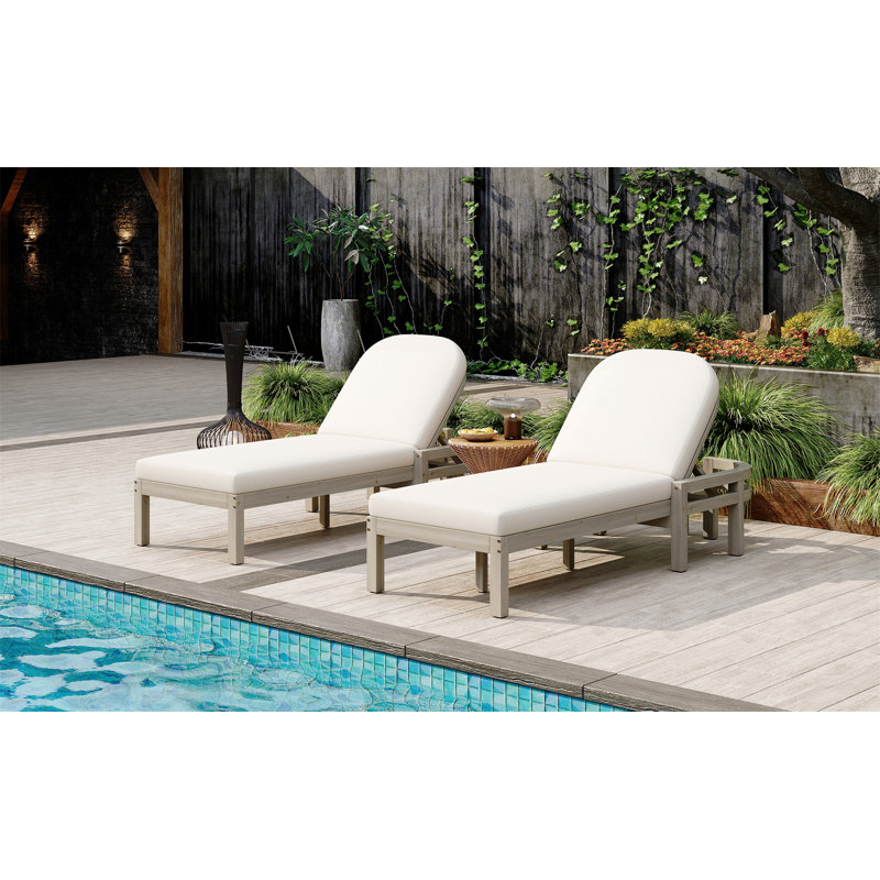 Ensemble de 2 chaises longues d'extérieur, Gris