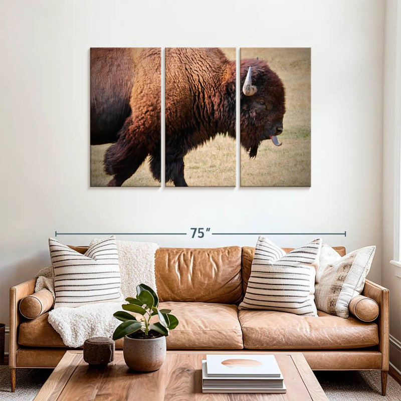 Brampt Tongue Wagging Bison, 36" H x 57" W
