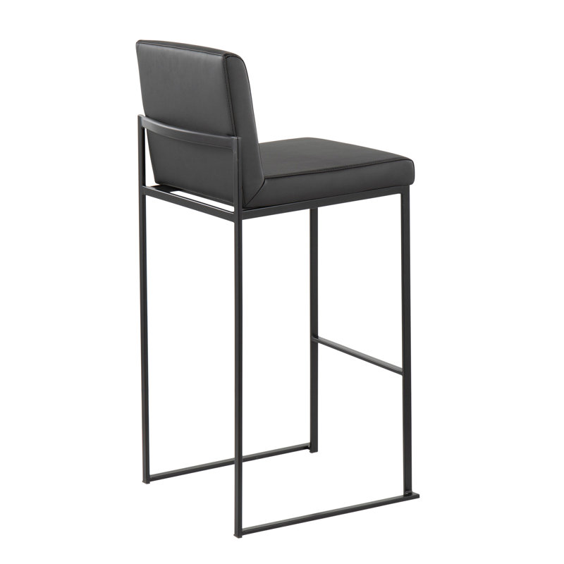Tabouret de bar contemporain à haut dossier, Noir, Noir, 2