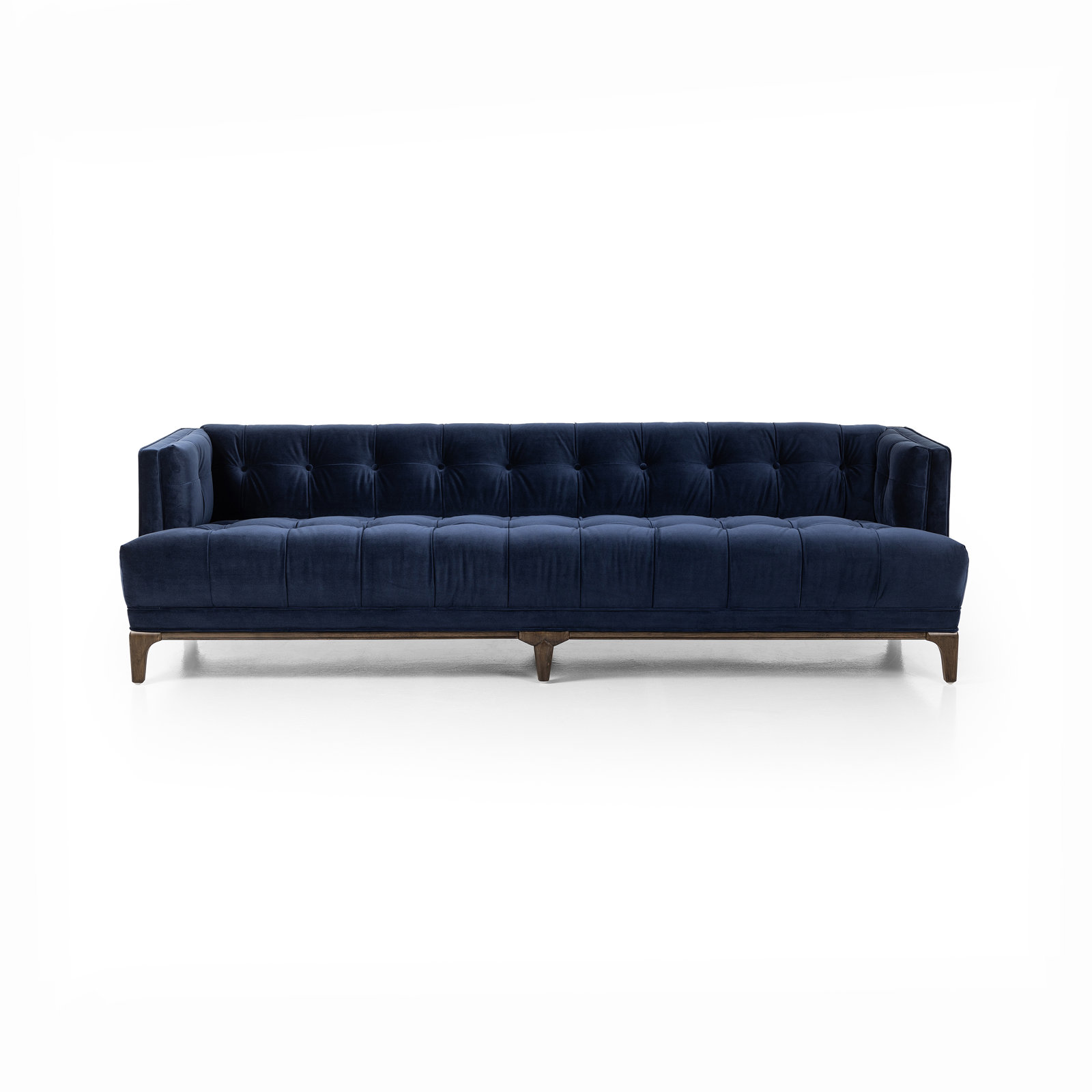 Bari 91'' Tufted Tuxedo Sofa, Palermo Drift Top Grain Leather, Sienna Brown