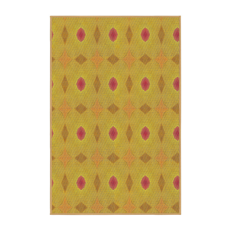 Tapis décoratif géométrique vert/rouge Reynosa, Rectangle 4 pi x 6 pi