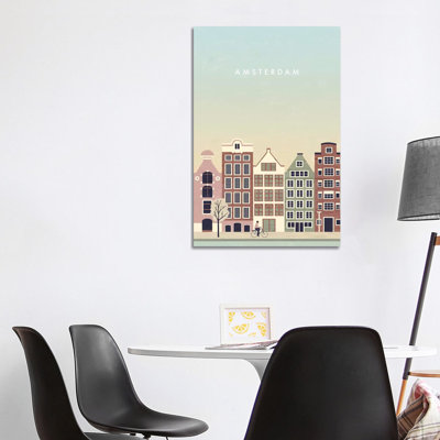 Amsterdam 1 Piece Wrapped Canvas Wall Art