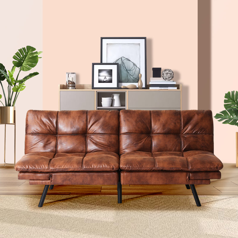 Jayciana Upholstered 42'' Reclining Sofa, Rustic Brown Faux Leather