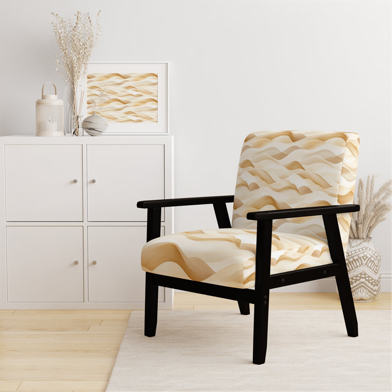 Chaise rembourrée Coastal, Accoudoirs carrés noirs