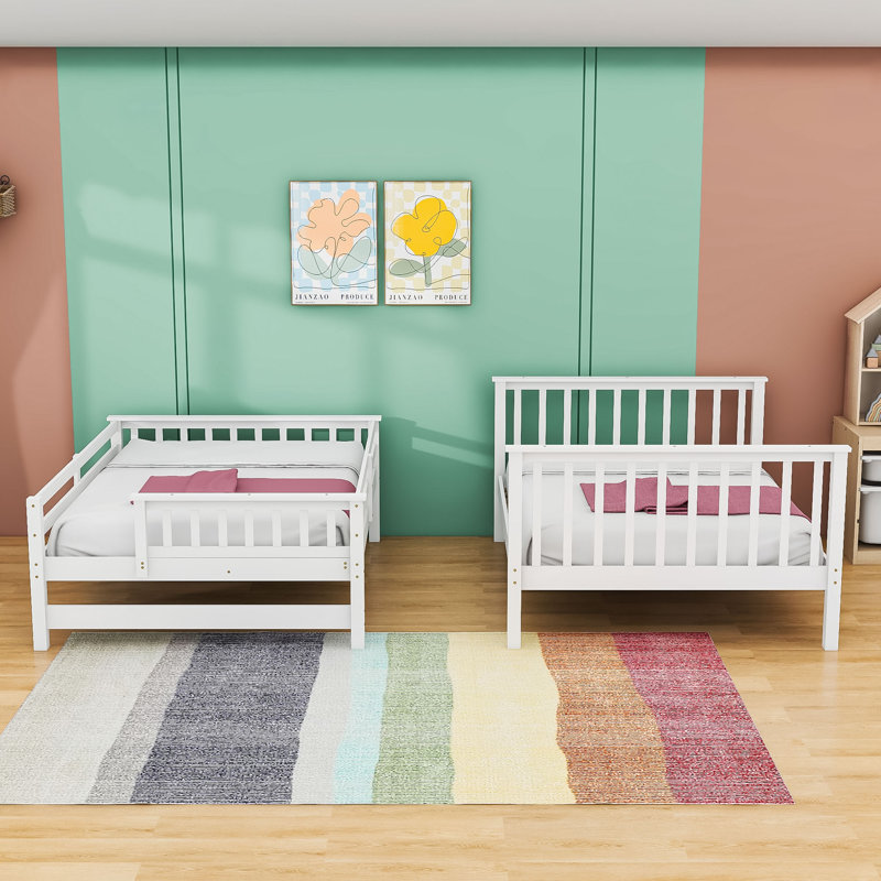 Elveta Kids Full Over Full Bunk Bed with Drawers, White