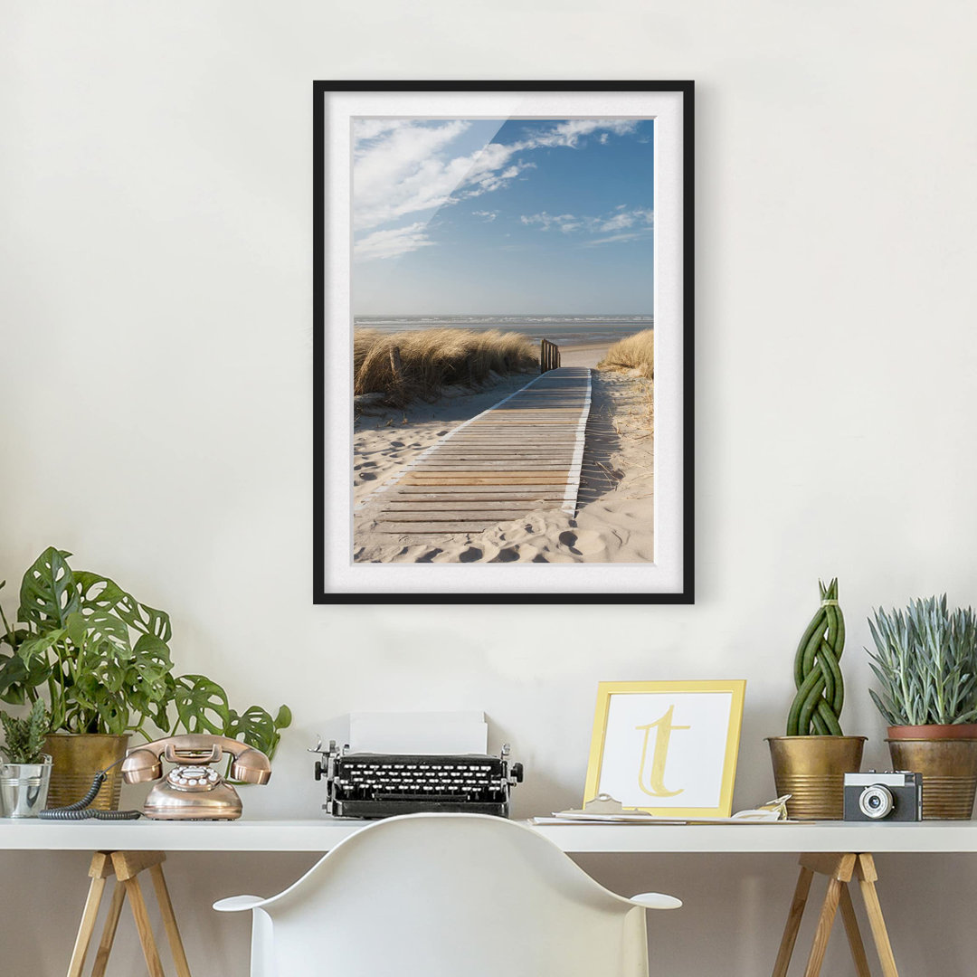 Gerahmtes Papierbild Ostsee Strand