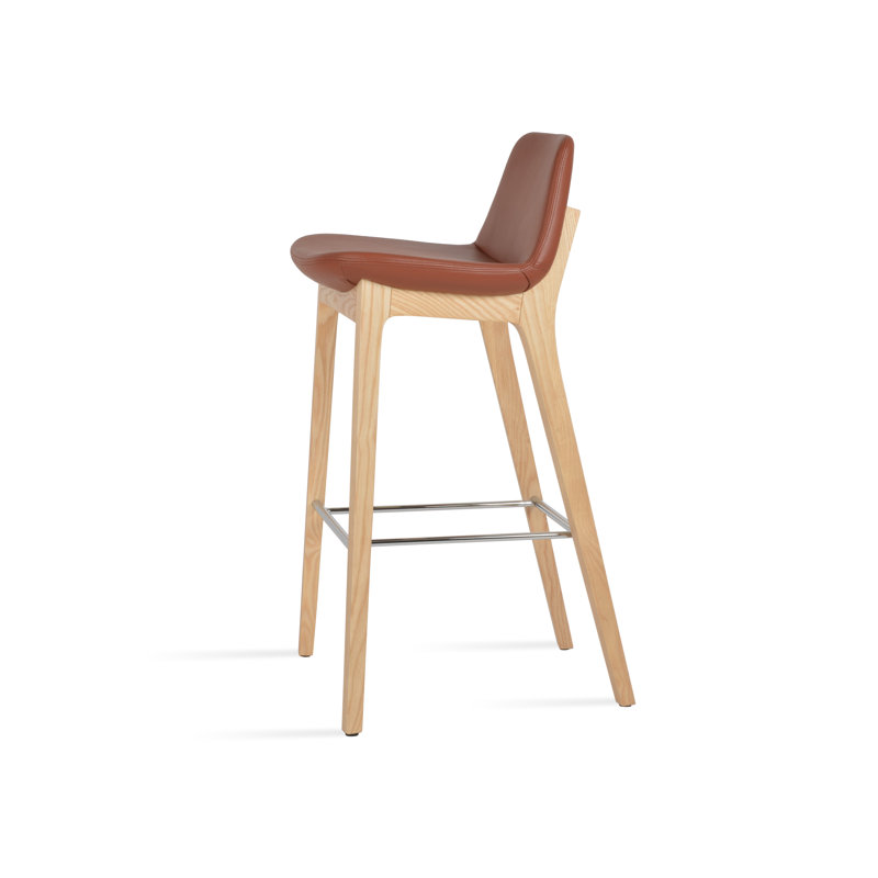 Tabouret de bar et de comptoir en bois de frêne naturel Pera, Outil de comptoir (siège d'une hauteur de 24 po), Cannelle