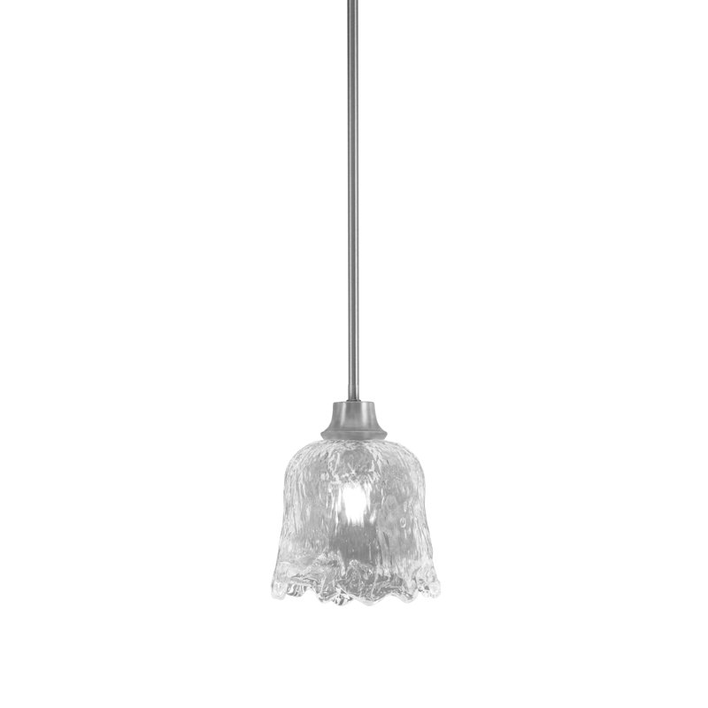 Luminaire suspendu suspendu au fini graphite avec verre de lave transparent de 7 po, Transparent, Clear, Graphite