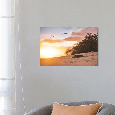 Sunrise Turtle On Beach by James Vodicka - Wrapped Canvas Gallery-Wrapped Canvas Giclée