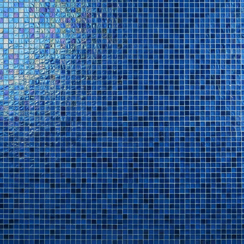 Splash 1X1 Polished Glass Mosaic Tile, Lagoon Blue