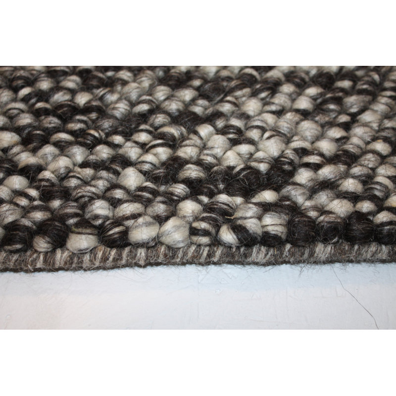 Deborah Solid Colour Wool Hand Woven Area Rug, Rectangle 140 x 200cm