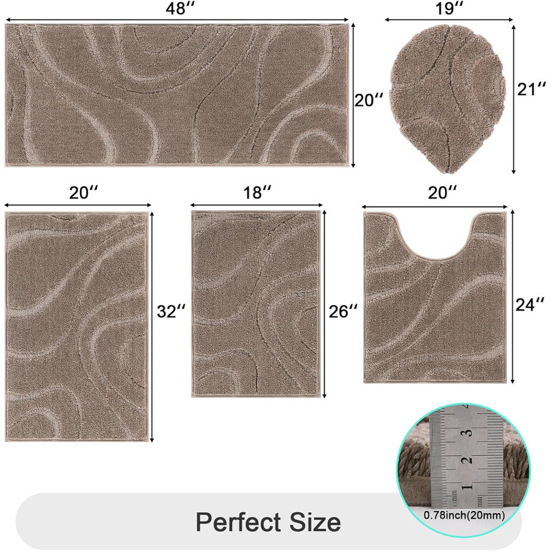 Bathroom Carpet Set 5-piece Set