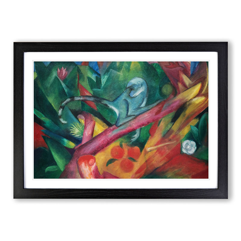 The Monkey by Franz Marc - Picture Frame Painting, Black Framed, 27cm H x 36cm W x 2cm D