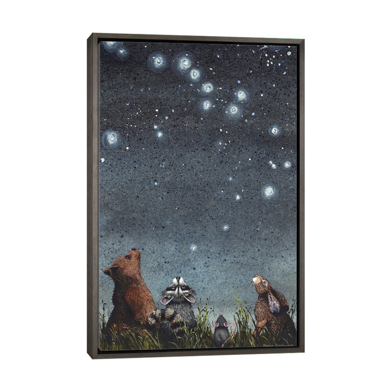 «Constellations» par Maggie Vandewalle - impression d'art graphique, Encadrement en bois foncé rustique