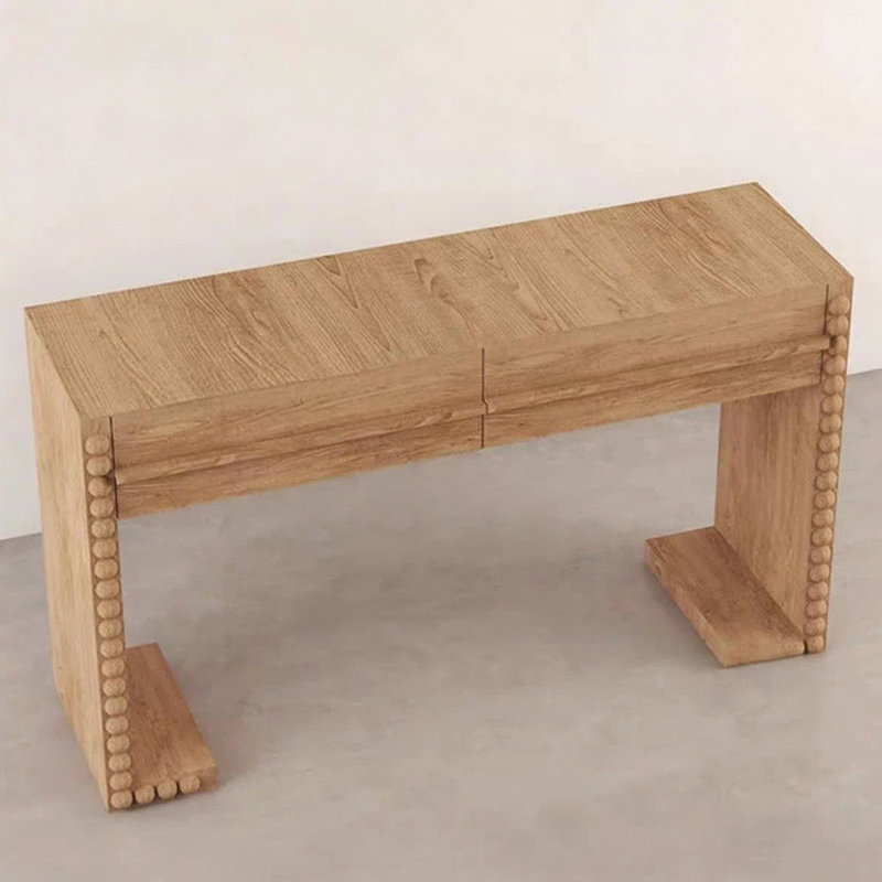 Console simple de style champêtre français, H 33,5 po x l 55,1 po x P 15,7 po