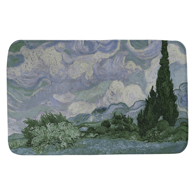 Tapis pour salle de bain Kandiyohi, l 21 po x L 34 po, Gris clair
