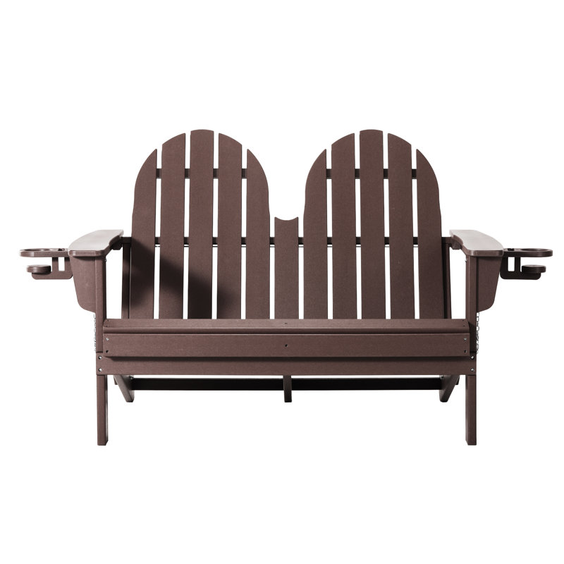 Banc pliant en poly 49 po Adirondack, Marron foncé