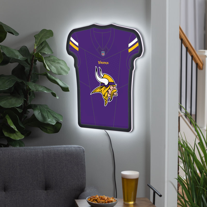 Enseigne murale lumineuse en forme de jersey 23 po Minnesota Vikings