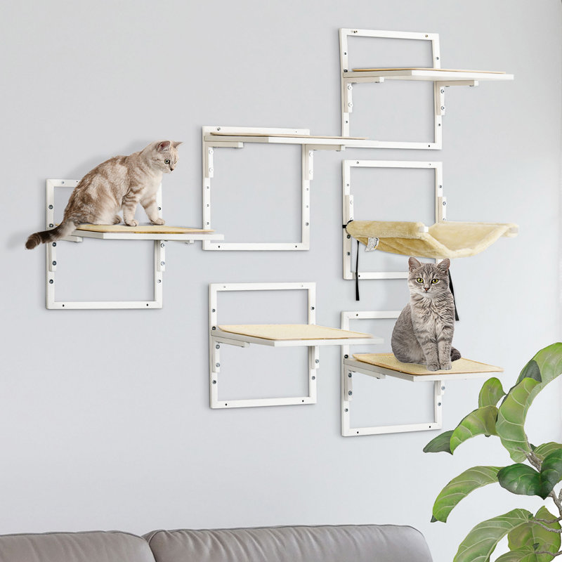 Étagères murales modernes pour chat 6 pièces Pawhut
