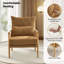 Fauteuil d'appoint 2 pièces en chenille jaune avec coussin-570118539