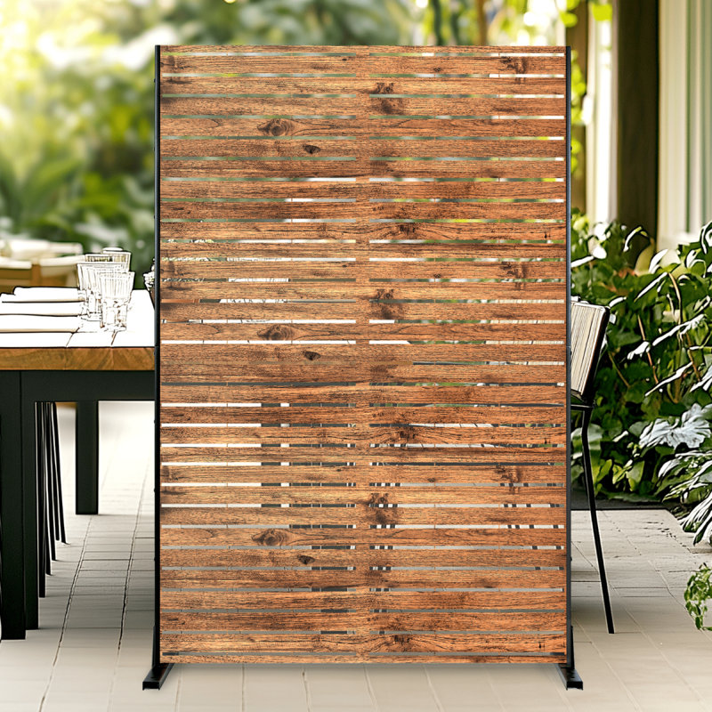 Metal Privacy Panel Set, 4’W x 6’H – Freestanding or Wall-Mount, Outdoor Privacy Screen for Indoor & Outdoor Use