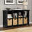 Acadian 57"W Solid Wood Storage Console Table with 8 Cube Storage