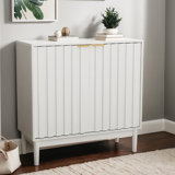 Buffet 31 po, armoire d'appoint, buffet cannelé avec rangement