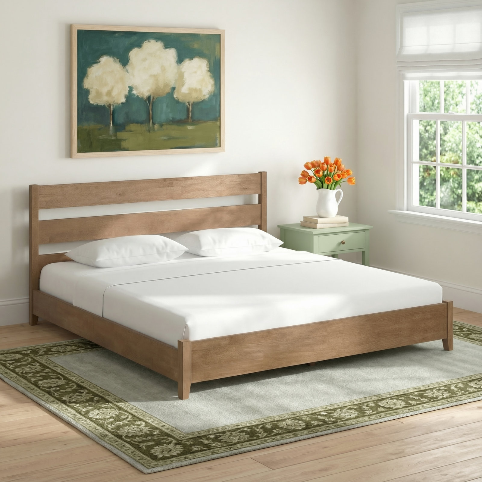 Marwood Solid Wood Slat Bed, Queen