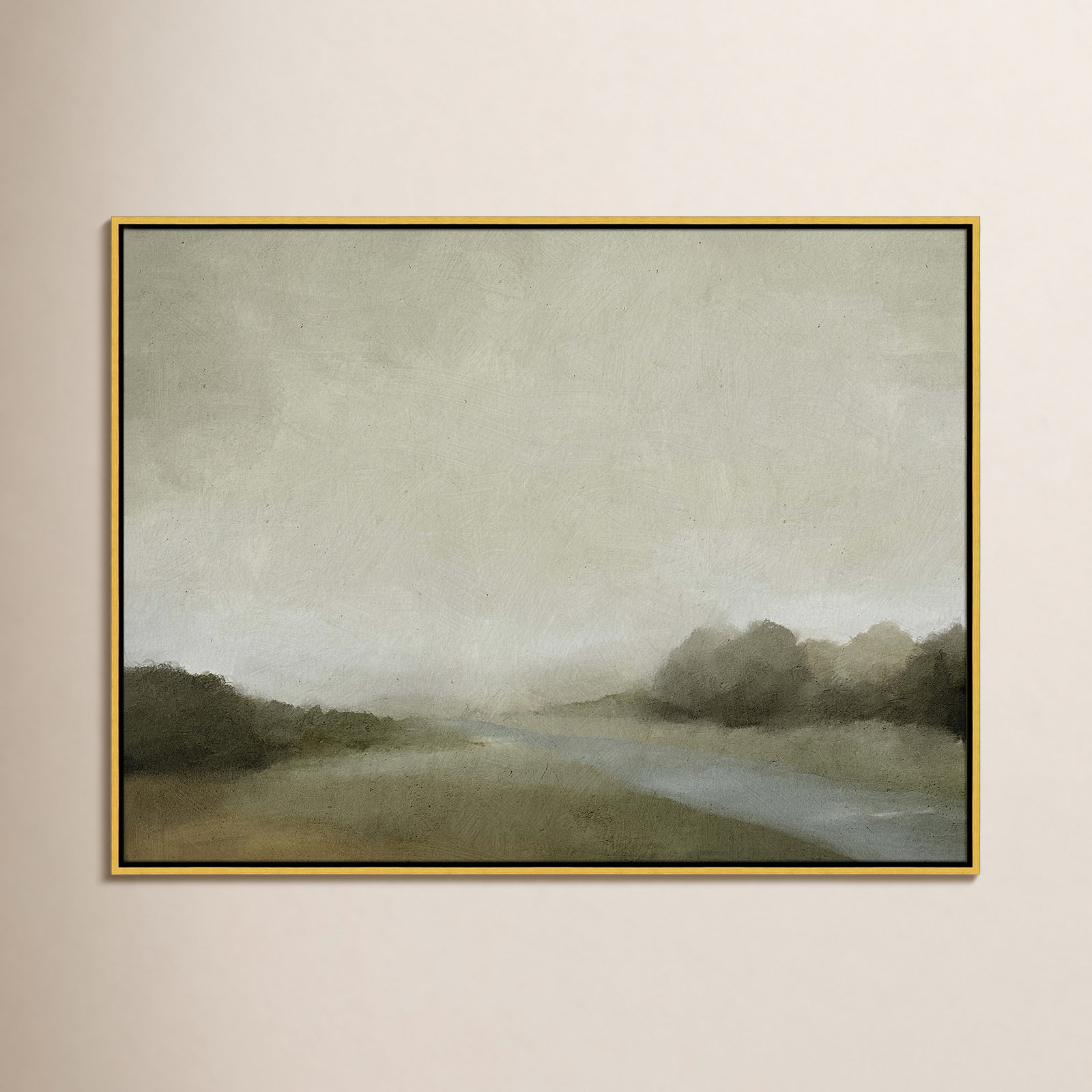 Vanora "Lovers Creek" Painting, 31.5" H x 41.5" W, Gold