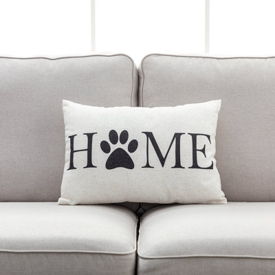 Home With Paw Print O Pillow Cover