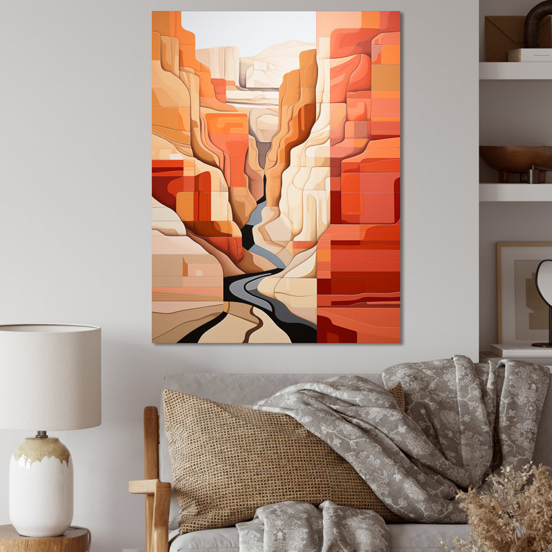 «Abstract Canyon Desert Storm», reproduction sur toile, H 32 po x l 24 po x P 1 po, Toile tendue