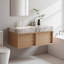 Meuble-lavabo mural simple 36 po avec texture en marbre