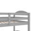Lit simple superposé en forme de L avec lit gigogne gris-446877987