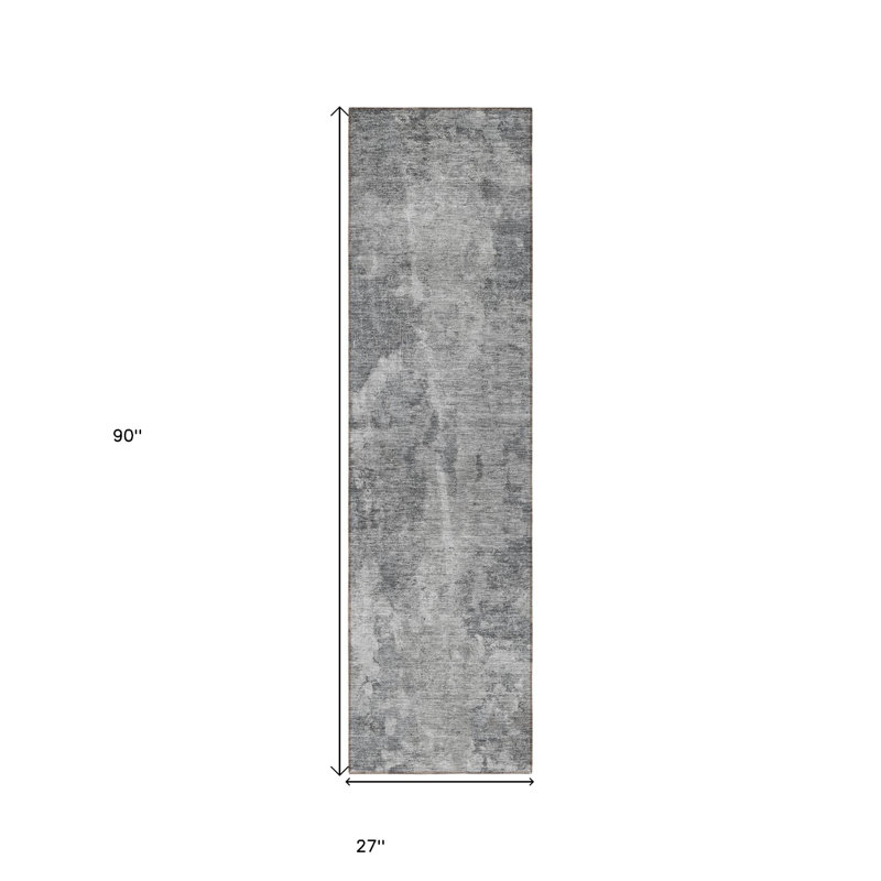 Tapis de couloir d'extérieur 8 po gris