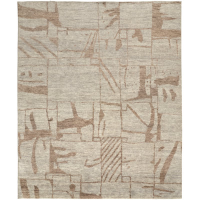 Sutton Transitional Abstract, Tan/Orange Area Rug