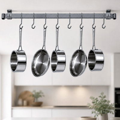 Steel Handcrafted Rectangle Wall Mounted Pot Rack