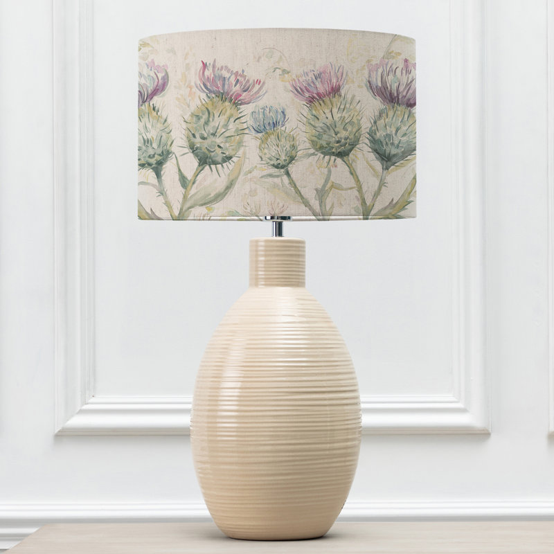 Thistle Glen Ceramic Table Lamp, Cream
