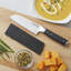 KitchenAid® Gourmet Forged Triple Rivet Santoku Knife with Custom-Fit Blade Cover, 5-inch, Black